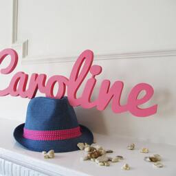 Personalized Kids Name Sign Hand Cut Plywood Wall Hanging - thumbnail 3