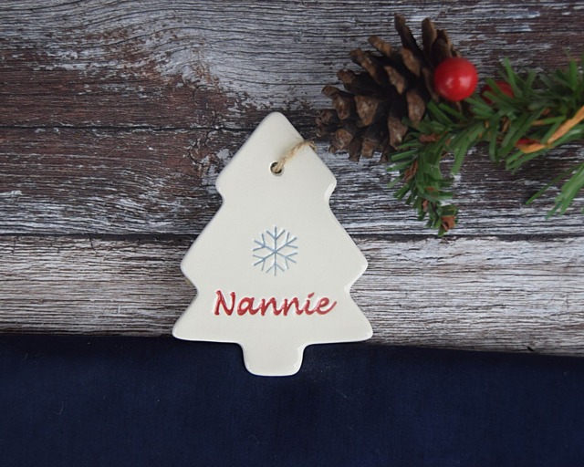 Nannie Christmas Tree Decoration, Handmade Ceramic Dec For Nannie, Gift Stocking Filler - image 1