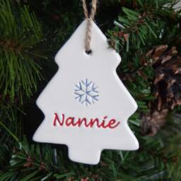 Nannie Christmas Tree Decoration, Handmade Ceramic Dec For Nannie, Gift Stocking Filler - thumbnail 2