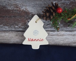 Nannie Christmas Tree Decoration, Handmade Ceramic Dec For Nannie, Gift Stocking Filler