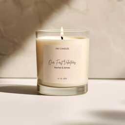 Valentines Day Candle, Personalised Our First Day Soy Wax Candle - thumbnail 2
