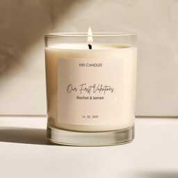 Valentines Day Candle, Personalised Our First Day Soy Wax Candle - thumbnail 1