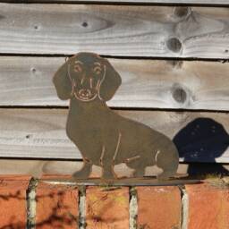 Rusty Metal Dachshund, Sausage Dog Garden Decor - thumbnail 2