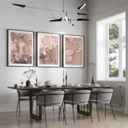 Set Of 3, Geometric Abstract Art, Mocha Mousse Neutral Beige, Living Room Wall Art Poster Prints Home Decor, A4, A3 A2 A1 Sizes, Fast Delivery - thumbnail 2