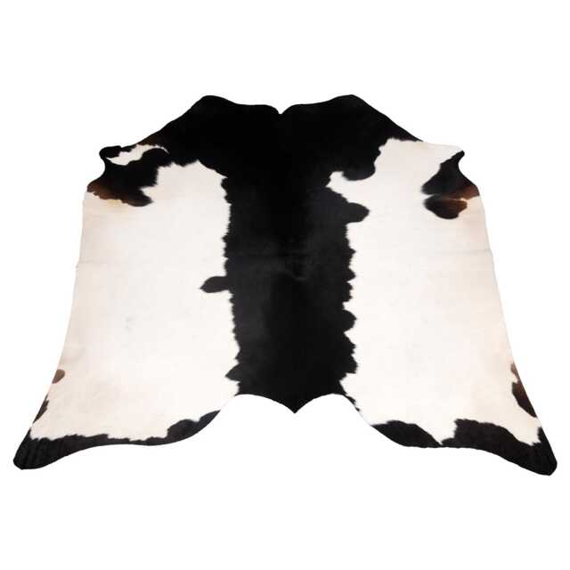 Black & White Cowhide Rug Modern Hair-On Leather Accent - 48x48 Inches - image 1