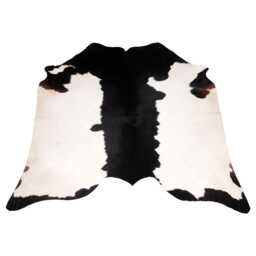Black & White Cowhide Rug Modern Hair-On Leather Accent - 48x48 Inches - thumbnail 1