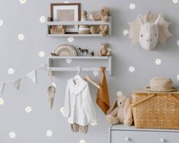 Daisy Wall Decals - Small Flower Stickers, Nursery Decor, Kids Room Art - thumbnail 1