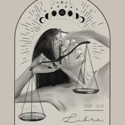Zodiac Sign Libra Poster, Illustration // Zodiac, Moon Phases, Astrology, Gift, Decoration, Living Room, Wall Boho, Art - thumbnail 2