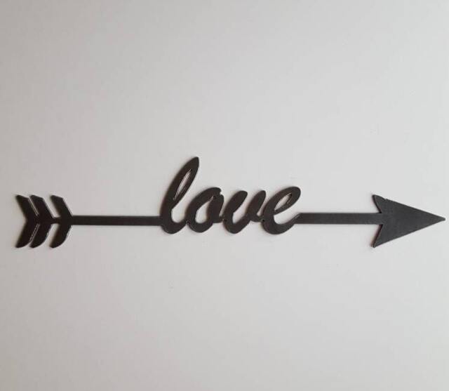 Love Arrow Home Decor. Metal Wall Arrow. Sign. Valentine Gift. Wedding - image 1