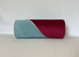 Velvet Bolster Cushion Cherry & Duck Egg, 20x50cm