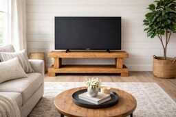 The Rustic Tv Stand Shabby Chic Hand Crafted Solid Wood Pine Oak