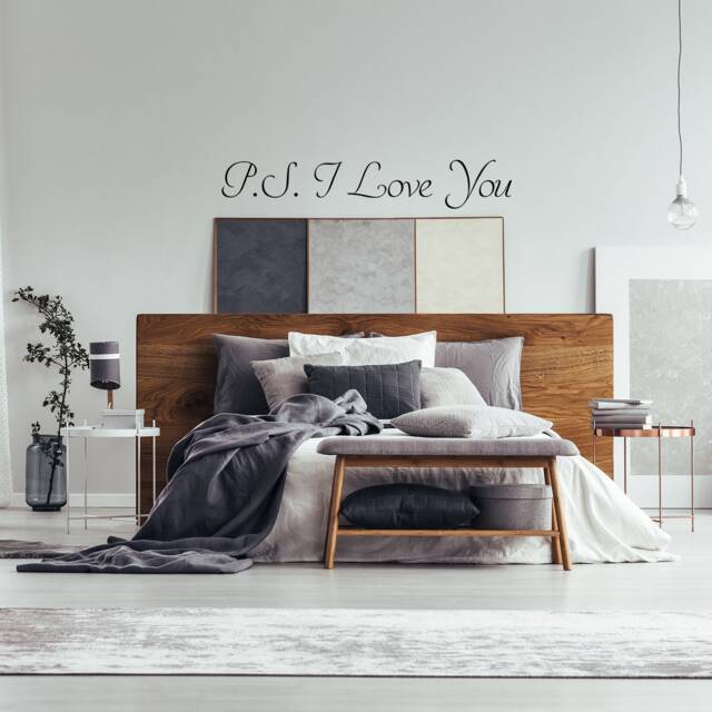 Ps I Love You Wall Sticker - Romantic Bedroom Quote Decor Art Vinyl Decal More Sign Quotes Letter Home Romance Qoute Removable Stickers - image 1
