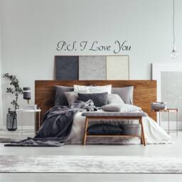 Ps I Love You Wall Sticker - Romantic Bedroom Quote Decor Art Vinyl Decal More Sign Quotes Letter Home Romance Qoute Removable Stickers - thumbnail 1