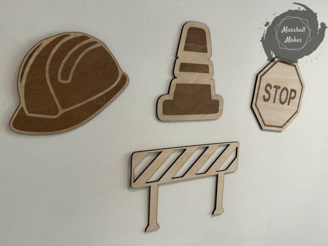 Construction Wall Nursery, Wooden Decor, Home, Kids, Vehicles, Children Room - image 1