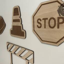 Construction Wall Nursery, Wooden Decor, Home, Kids, Vehicles, Children Room - thumbnail 3