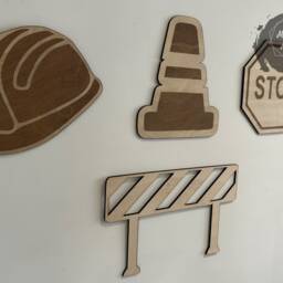 Construction Wall Nursery, Wooden Decor, Home, Kids, Vehicles, Children Room - thumbnail 2