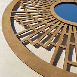 Wooden Round Wall Mirror Kambio 60cm - thumbnail 2