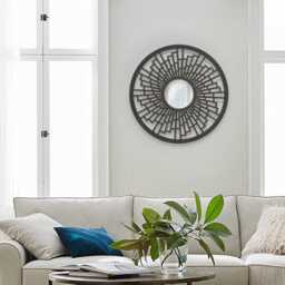 Wooden Round Wall Mirror Kambio 60cm - thumbnail 3