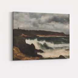 stormy Coastal Waves Rocky Shore Seascape Oil Painting Canvas Wall Art Print Decor Picture Ready To Hang - thumbnail 4