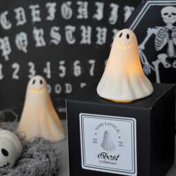 Spooky Ghost Sculpture Ceramic Grim Grinning Smiler - thumbnail 3