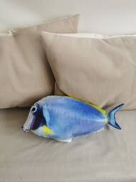 Unicorn Fish Pillow Blue Ocean Decor, Gift For Fisherman - thumbnail 1