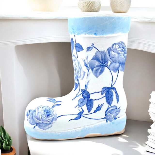 Chinoiserie Planter, Welly Boot Blue & White Mini Plant Pot, Gifts, Decor, Gift For Mum - image 1