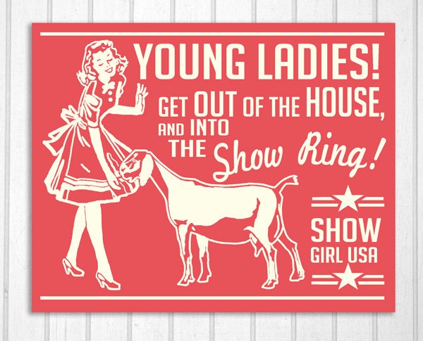 Show Dairy Goat Retro Hand Screened Wood Sign - image 1