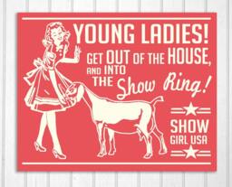 Show Dairy Goat Retro Hand Screened Wood Sign - thumbnail 1