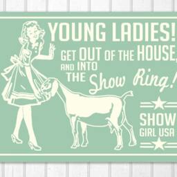 Show Dairy Goat Retro Hand Screened Wood Sign - thumbnail 2