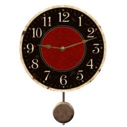 Rustic Pendulum Clock - Red Center Clock - thumbnail 1