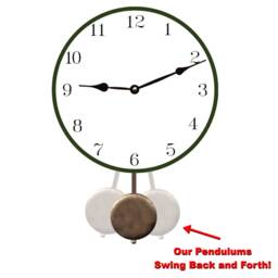 Rustic Pendulum Clock - Red Center Clock - thumbnail 3