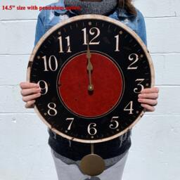 Rustic Pendulum Clock - Red Center Clock - thumbnail 2