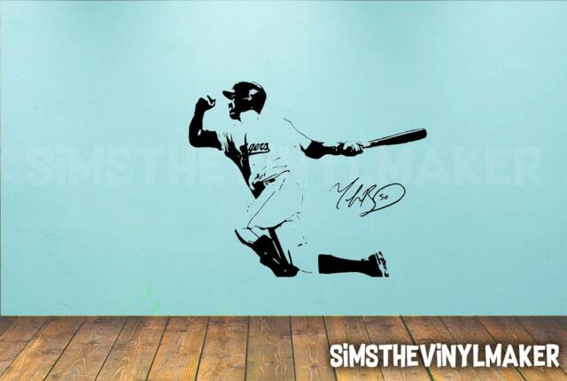 Baseball Decal - Mookie Betts Decal Boys Bedroom Decor Player Vinyl Sticker Large Wall Art - image 1