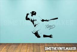 Baseball Decal - Mookie Betts Decal Boys Bedroom Decor Player Vinyl Sticker Large Wall Art - thumbnail 1