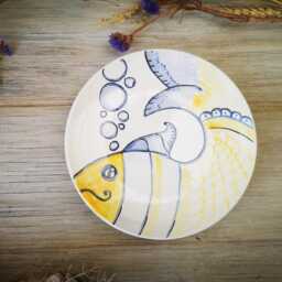 Set Of 7 Hand-Painted Ceramic Plates/Wall Art Portuguese Pottery - thumbnail 3