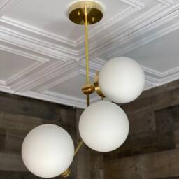 Pleiades Zodiac 3 Light 6 Inch Globe Mid Century Industrial Chandelier - thumbnail 4