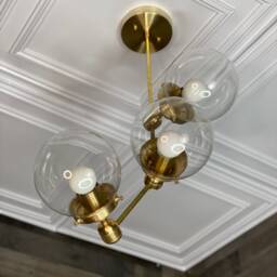 Pleiades Zodiac 3 Light 6 Inch Globe Mid Century Industrial Chandelier - thumbnail 2