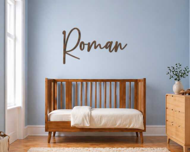 Custom Wood Baby Name Sign Personalised Nursery Sign, Wooden Wall Decor, Room Mdf Sign - image 1
