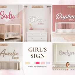 Custom Wood Baby Name Sign Personalised Nursery Sign, Wooden Wall Decor, Room Mdf Sign - thumbnail 3