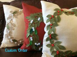 Christmas Wreath Pillow Cover Farmhouse Holiday Decor - thumbnail 1