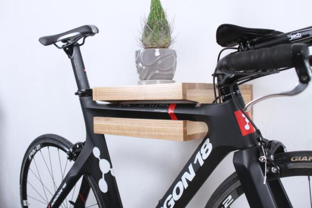 Wooden Bike Shelf/Wall Mount Rack Holder Wood Bicycle Stand - image 1