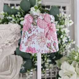 Cordless Touch Lamp. Beautiful Pink Floral Design Decoupaged Usb Rechargeable No Plugs Or Sockets Needed. Cordless