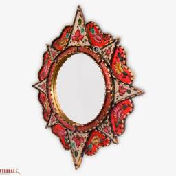 "Decorative Round Mirror Wall 25.6In ""Delightful Red" - thumbnail 2