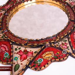 "Decorative Round Mirror Wall 25.6In ""Delightful Red" - thumbnail 3