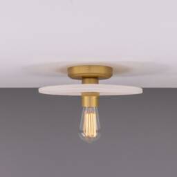 Bog Oak Organic Ceramic Disc Ceiling Light Matte White Striped 11 - thumbnail 1