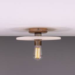 Bog Oak Organic Ceramic Disc Ceiling Light Matte White Striped 11 - thumbnail 3