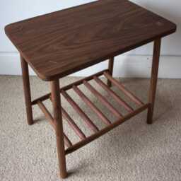 Made To Order Solid American Black Walnut Table With Dowel Shelf & Rounded Corners - thumbnail 3