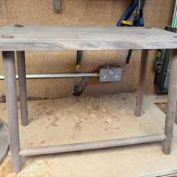 Made To Order Solid American Black Walnut Table With Dowel Shelf & Rounded Corners - thumbnail 4