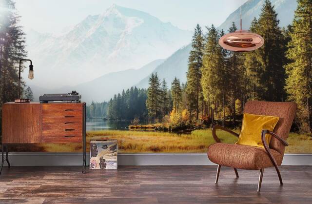 Autumn Mountain Scenery Wallpaper, Peel & Stick Wall Mural - image 1