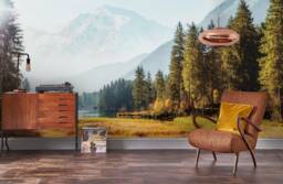 Autumn Mountain Scenery Wallpaper, Peel & Stick Wall Mural - thumbnail 1